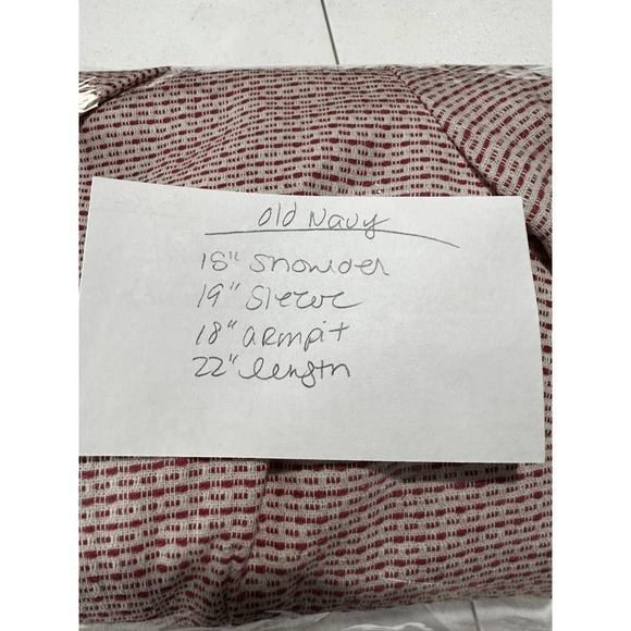 Old Navy Womens Blazer Size Medium White Pink Striped Lined Notched Lapel Button - Picture 9 of 9